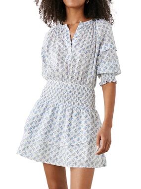 NWOT RAILS MILANA BLOCKPRINT MINI DRESS IN WHITE BLUE IVY SMALL